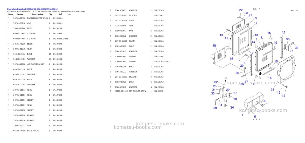 Komatsu pc300lc-6z s/n 30001-up Parts catalog cover Page 10 Komatsu pc300lc-6z s/n 30001-up Parts catalog cover Page 10