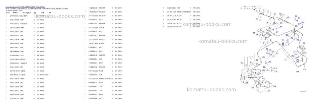 Komatsu pc300lc-6z s/n 30001-up Parts catalog cover Page 6 Komatsu pc300lc-6z s/n 30001-up Parts catalog cover Page 6