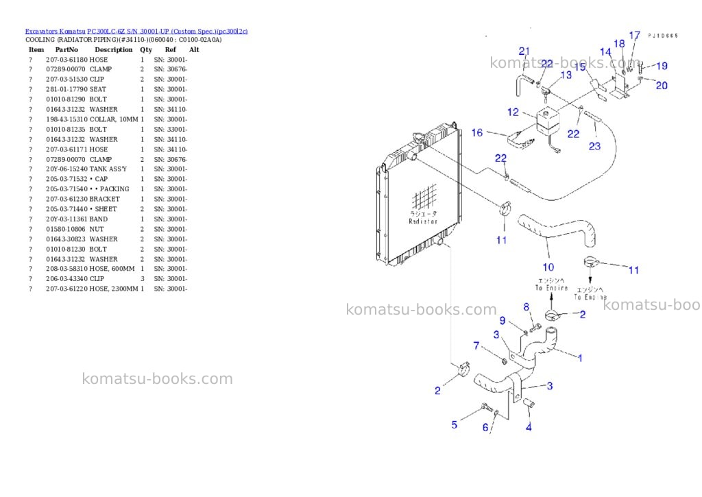 Komatsu PC300LC-6Z S/N 30001-UP (Custom Spec.) Parts catalog cover Page 10 Komatsu PC300LC-6Z S/N 30001-UP (Custom Spec.) Parts catalog cover Page 10
