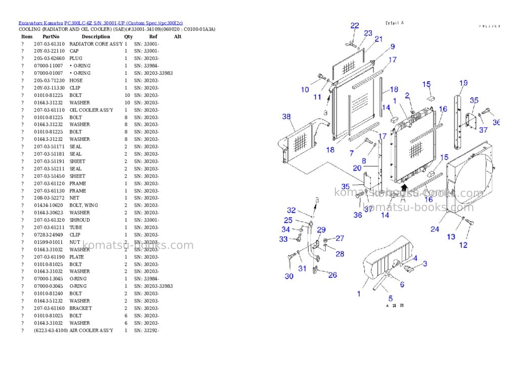 Komatsu PC300LC-6Z S/N 30001-UP (Custom Spec.) Parts catalog cover Page 8 Komatsu PC300LC-6Z S/N 30001-UP (Custom Spec.) Parts catalog cover Page 8