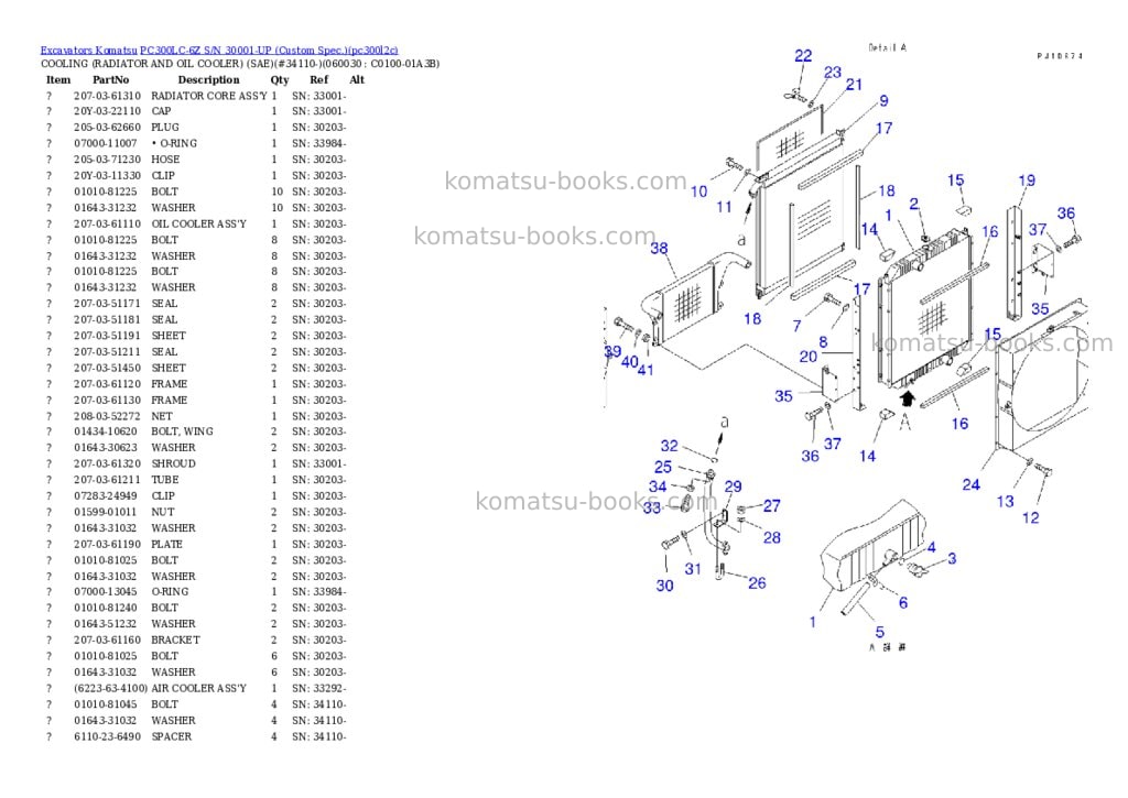 Komatsu PC300LC-6Z S/N 30001-UP (Custom Spec.) Parts catalog cover Page 9 Komatsu PC300LC-6Z S/N 30001-UP (Custom Spec.) Parts catalog cover Page 9
