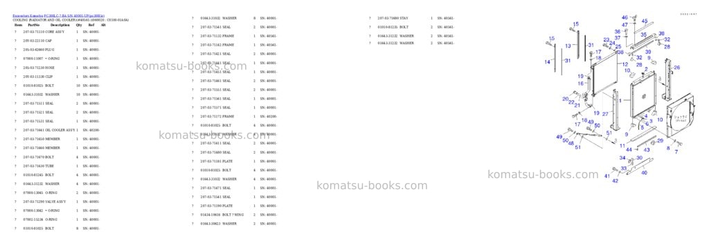 Komatsu pc300lc-7-ba s/n 40001-up Parts catalog cover Page 5