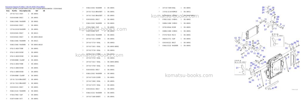 Komatsu pc300lc-7-ba s/n 40001-up Parts catalog cover Page 8