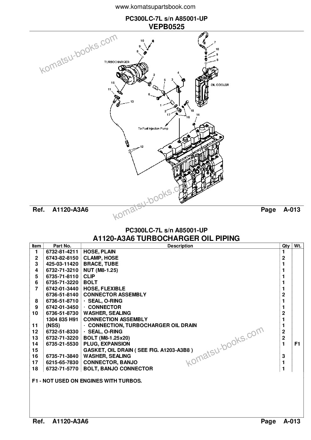 Komatsu pc300lc-7l s/n a85001-up Parts catalog cover Page 9