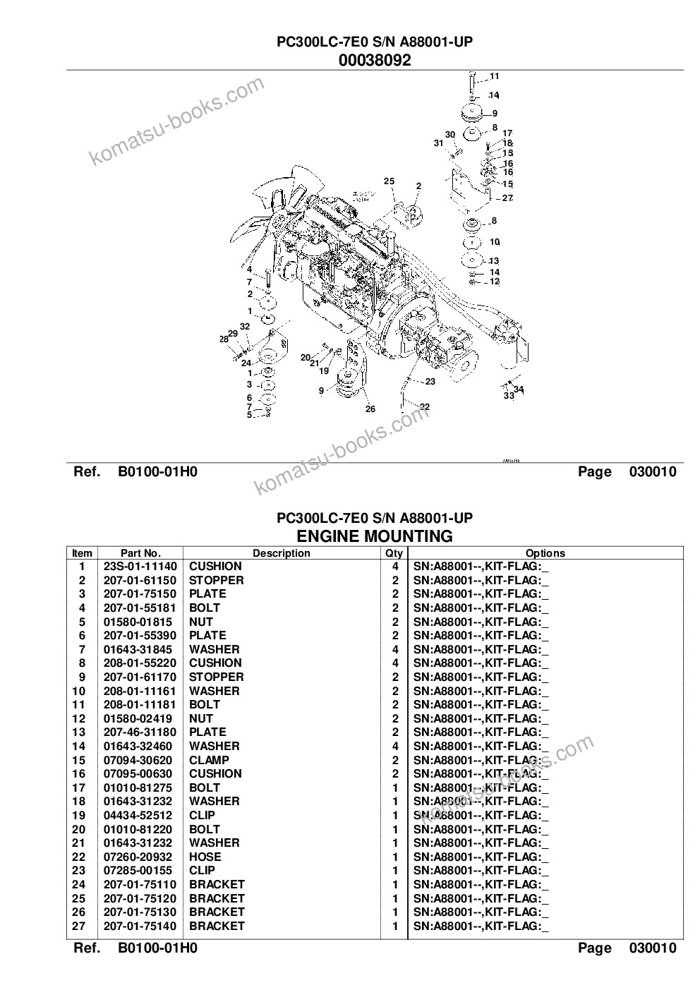 Komatsu pc300lc-7e0 s/n a88001-up Parts catalog cover Page 3 Komatsu pc300lc-7e0 s/n a88001-up Parts catalog cover Page 3