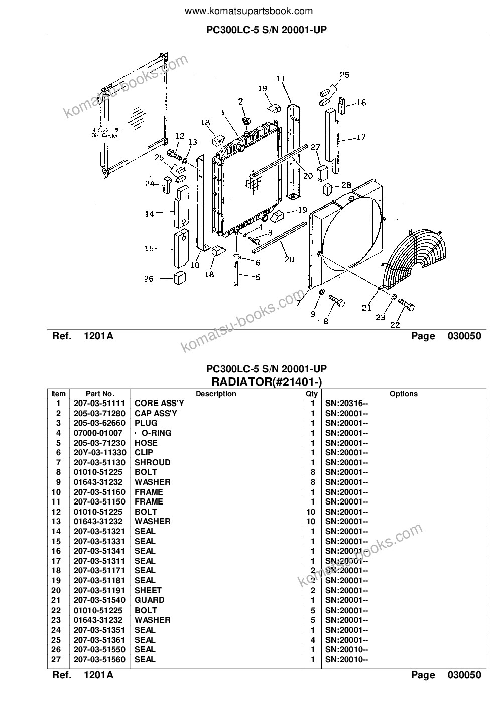 Komatsu pc300lc-5 s/n 20001-up Parts catalog cover Page 10