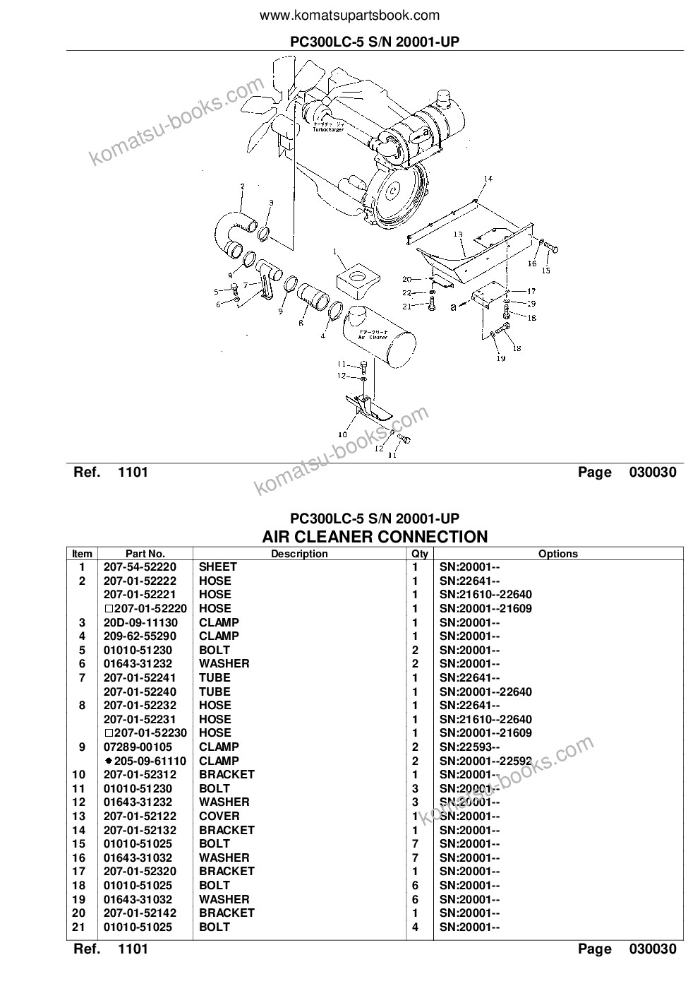 Komatsu pc300lc-5 s/n 20001-up Parts catalog cover Page 6