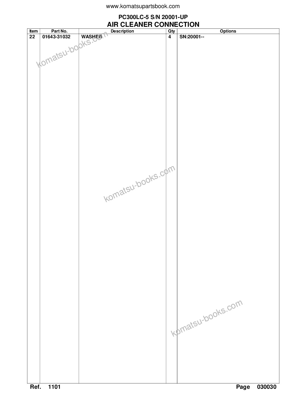 Komatsu pc300lc-5 s/n 20001-up Parts catalog cover Page 7