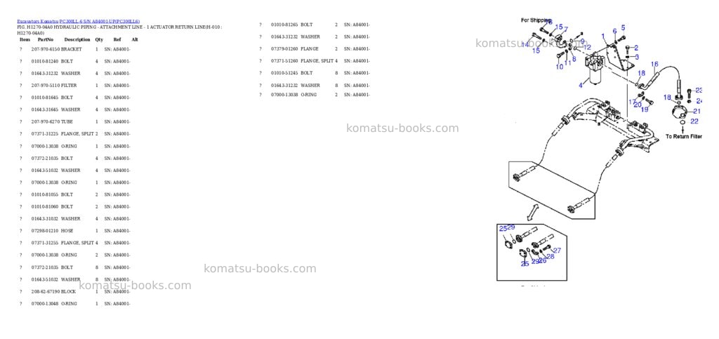 Komatsu pc300ll-6 s/n a84001-up Parts catalog cover Page 6