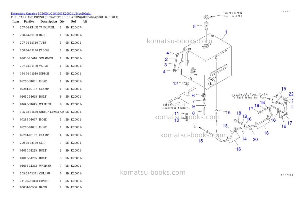 Komatsu pc300nlc-5k s/n k20001-up Parts catalog cover Page 10