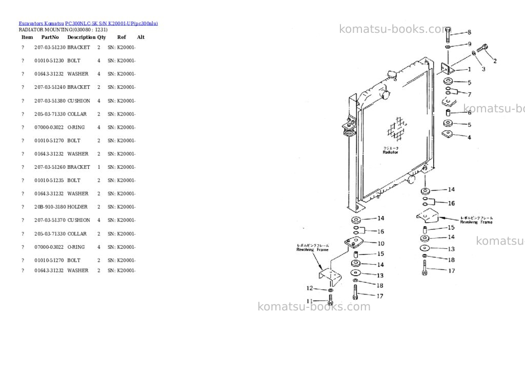 Komatsu pc300nlc-5k s/n k20001-up Parts catalog cover Page 7