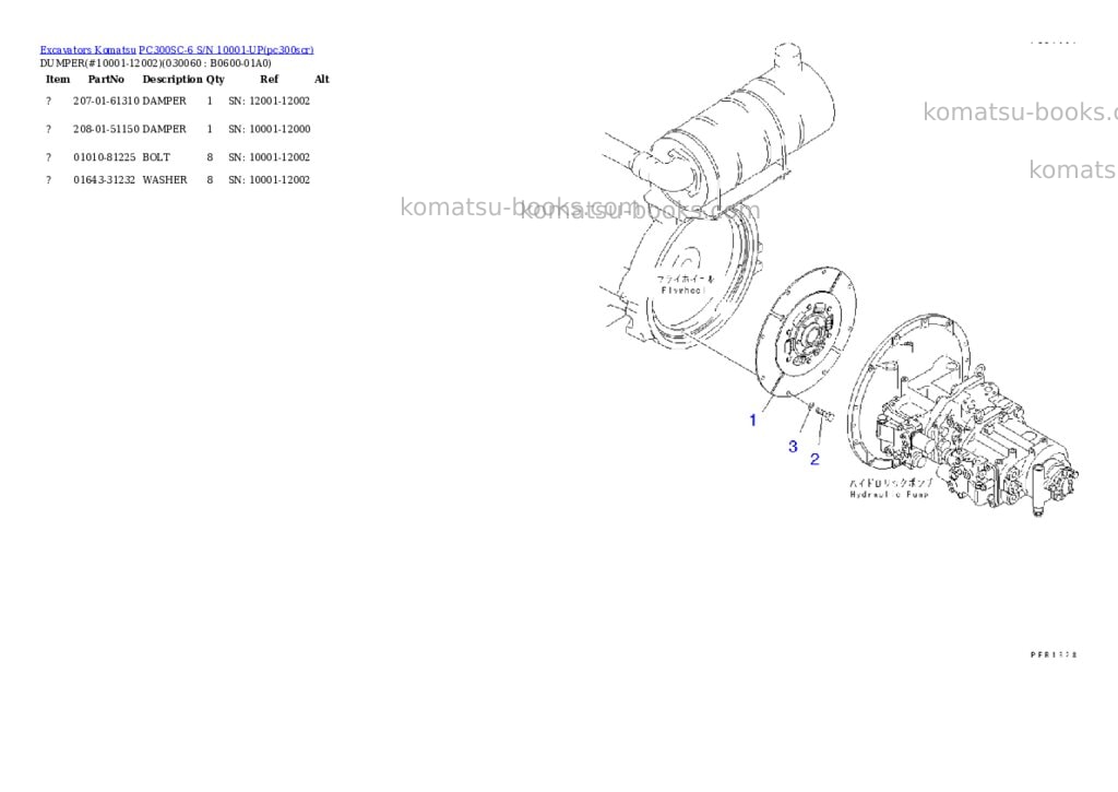 Komatsu pc300sc-6 s/n 10001-up Parts catalog cover Page 5
