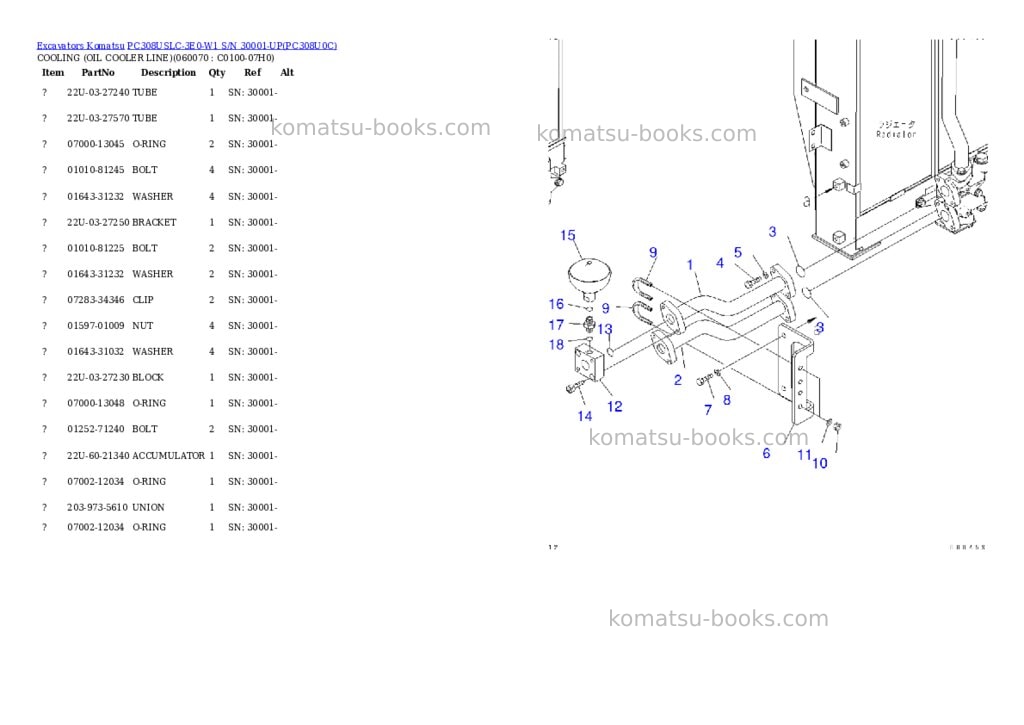 Komatsu PC308USLC-3E0-W1 S/N 30001-UP Parts catalog cover Page 10