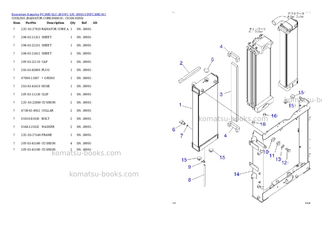 Komatsu PC308USLC-3E0-W1 S/N 30001-UP Parts catalog cover Page 4