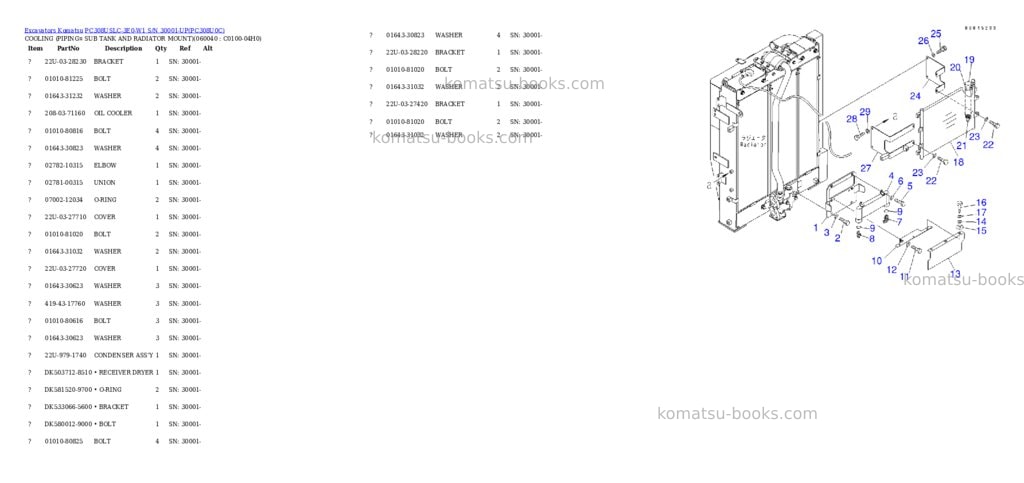 Komatsu PC308USLC-3E0-W1 S/N 30001-UP Parts catalog cover Page 7