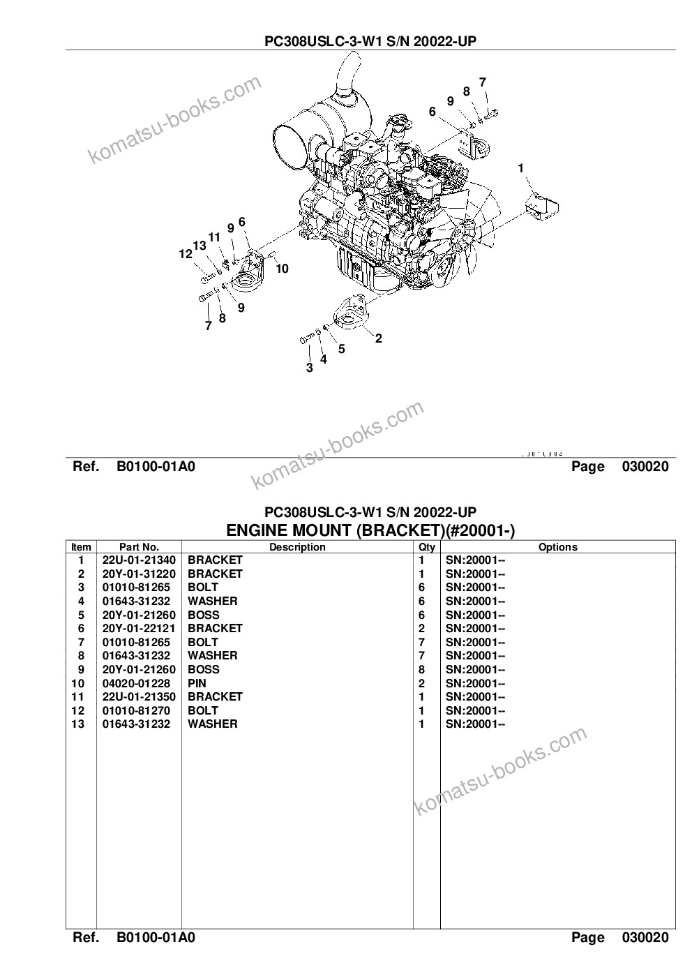Komatsu PC308USLC-3 S/N 20001-UP Parts catalog cover Page 4 Komatsu PC308USLC-3 S/N 20001-UP Parts catalog cover Page 4
