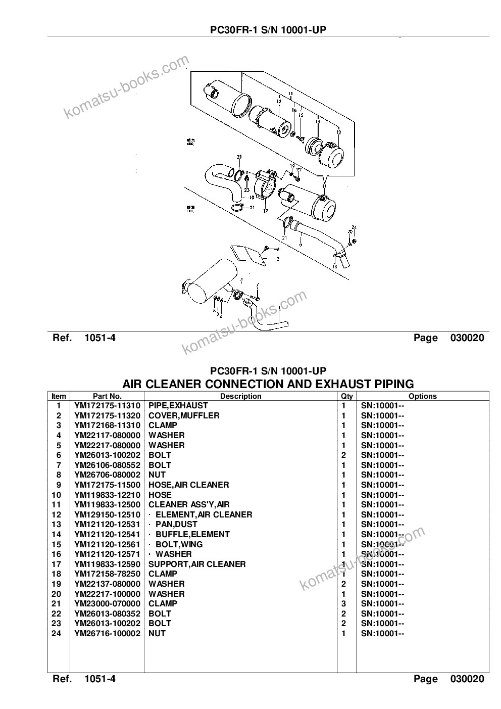 Komatsu pc30fr-1 s/n 10001-up Catálogo de peças capa Página 4