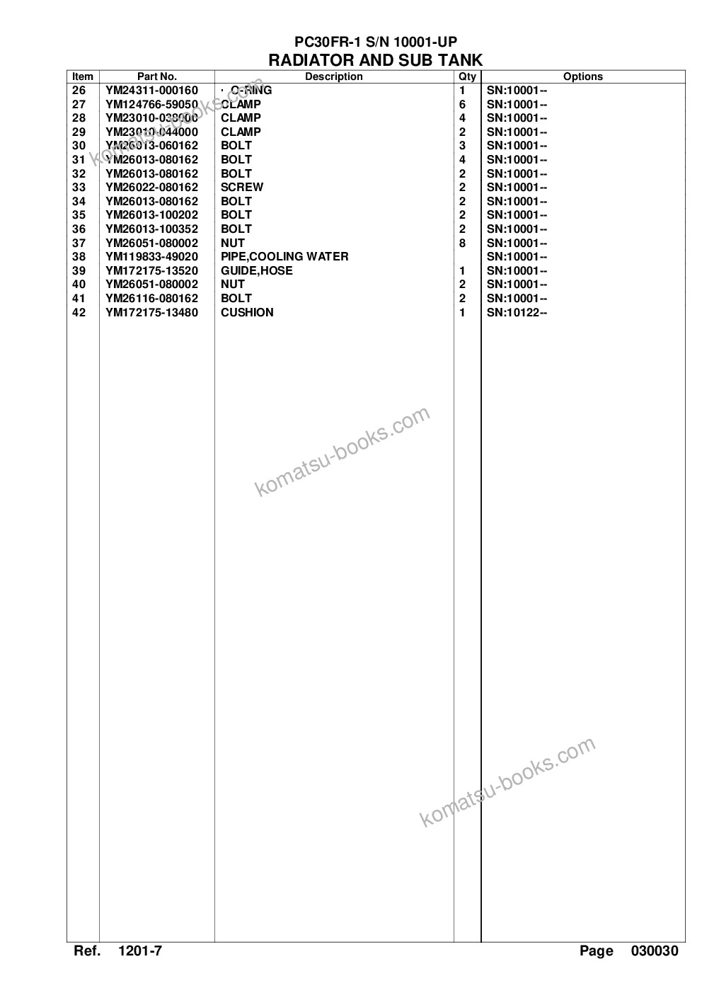 Komatsu pc30fr-1 s/n 10001-up Catálogo de peças capa Página 6