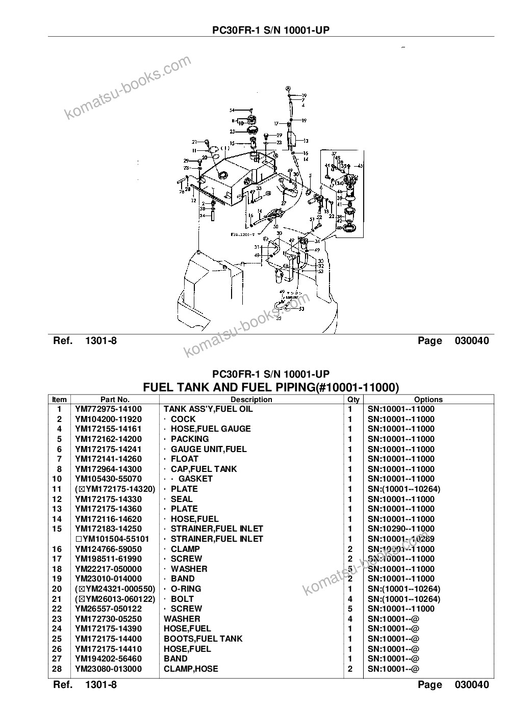 Komatsu pc30fr-1 s/n 10001-up Catálogo de peças capa Página 7