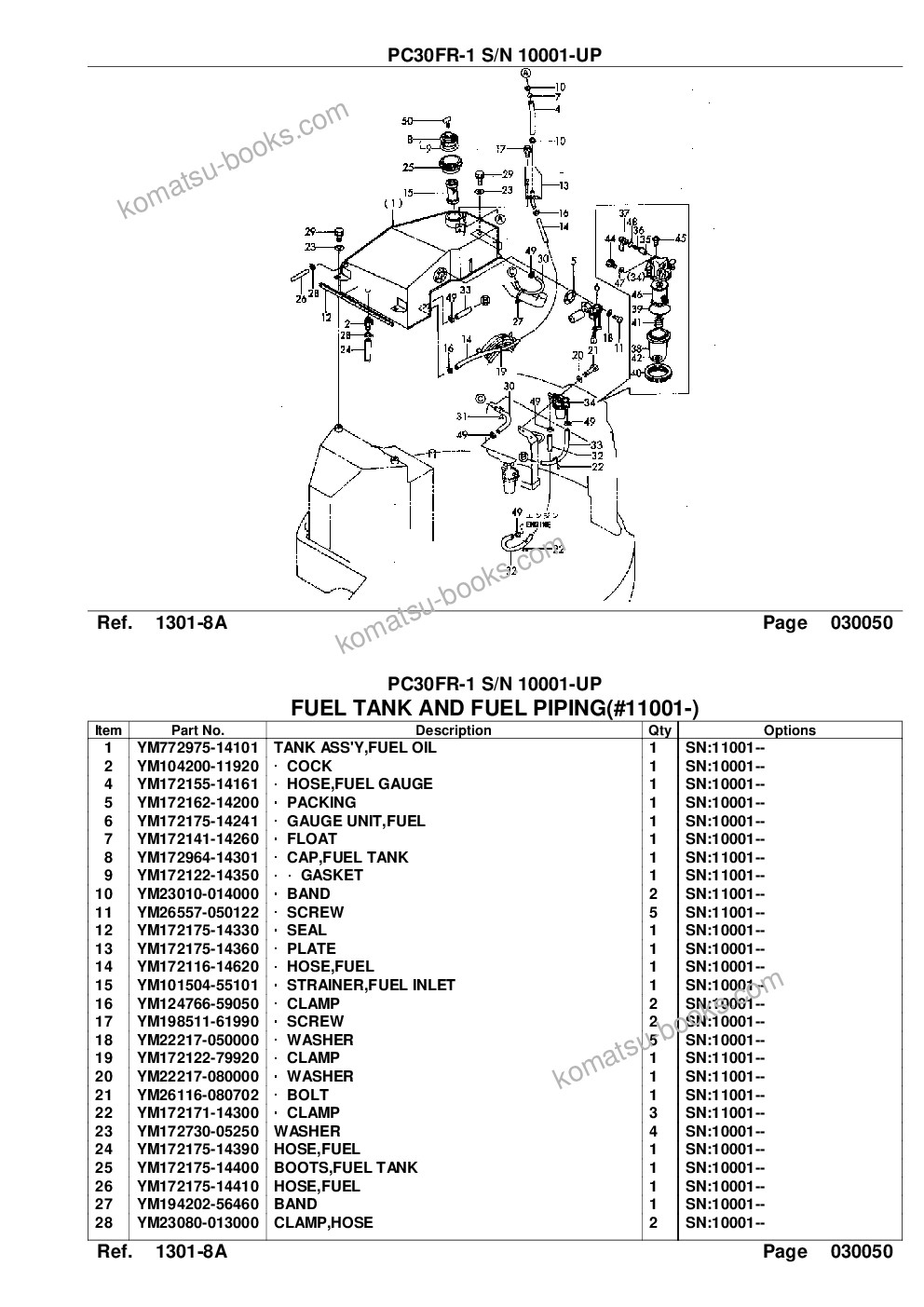 Komatsu pc30fr-1 s/n 10001-up Catálogo de peças capa Página 9