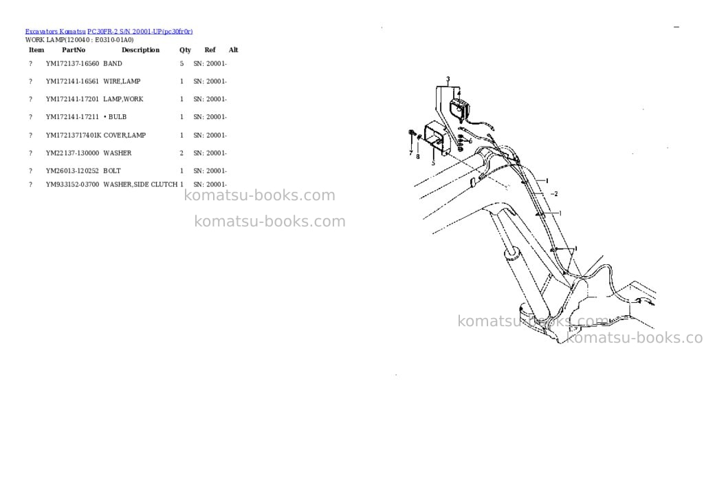 Komatsu pc30fr-2 s/n 20001-up Parts catalog cover Page 10
