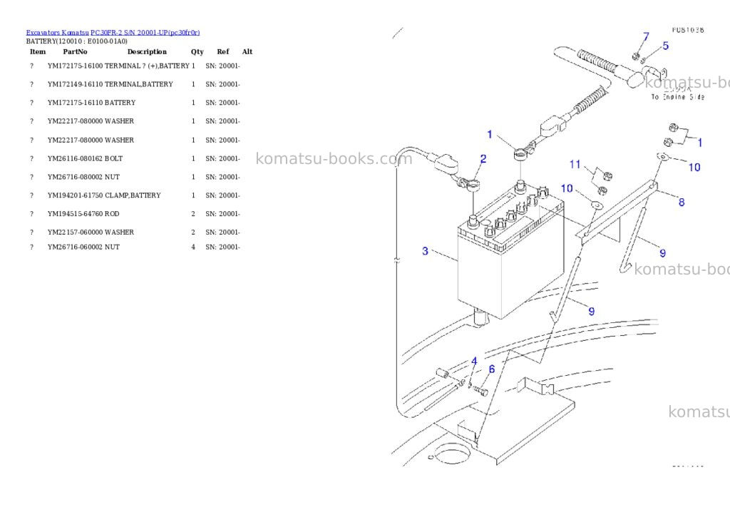 Komatsu pc30fr-2 s/n 20001-up Parts catalog cover Page 7