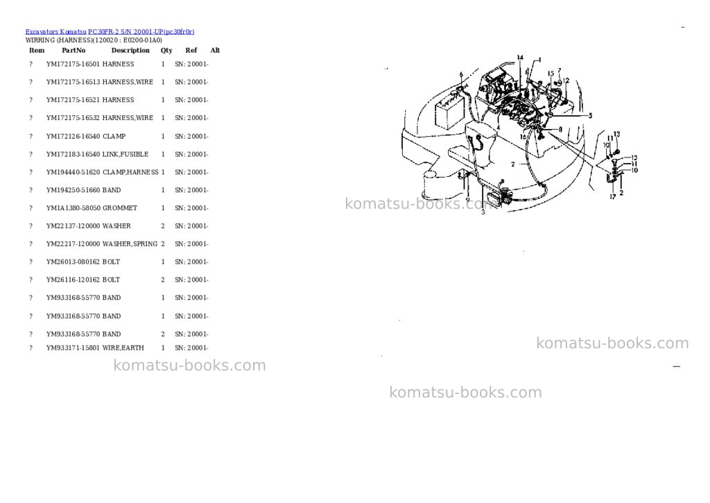 Komatsu pc30fr-2 s/n 20001-up Parts catalog cover Page 8
