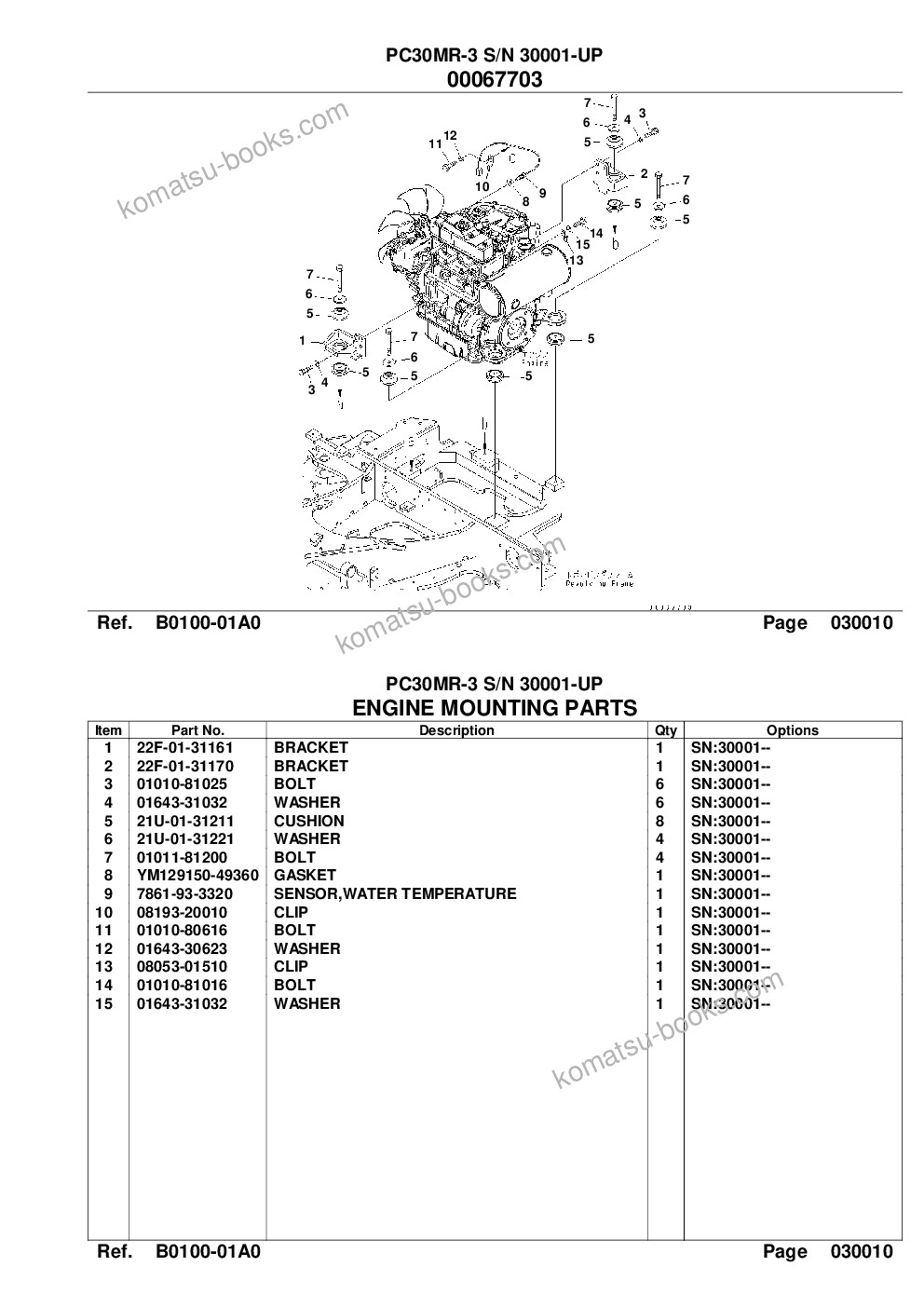 Komatsu pc30mr-3jpn-for canopy s/n 30001-up Parts catalog cover Page 3
