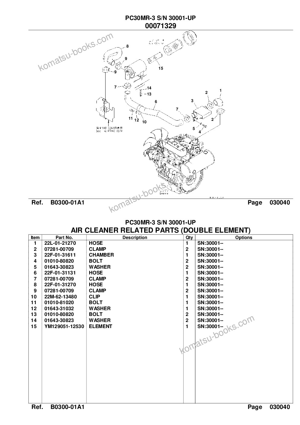 Komatsu pc30mr-3jpn-for canopy s/n 30001-up Parts catalog cover Page 6