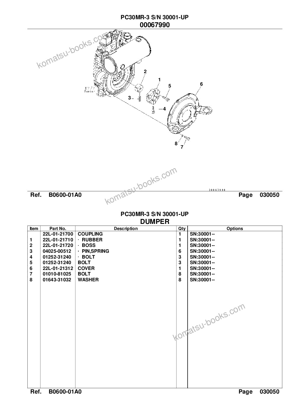 Komatsu pc30mr-3jpn-for canopy s/n 30001-up Parts catalog cover Page 7