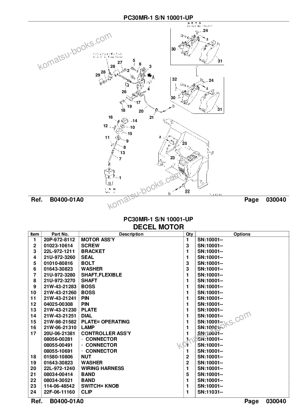 Komatsu pc30mr-1 s/n 10001-up kuc spec. Parts catalog cover Page 6 Komatsu pc30mr-1 s/n 10001-up kuc spec. Parts catalog cover Page 6