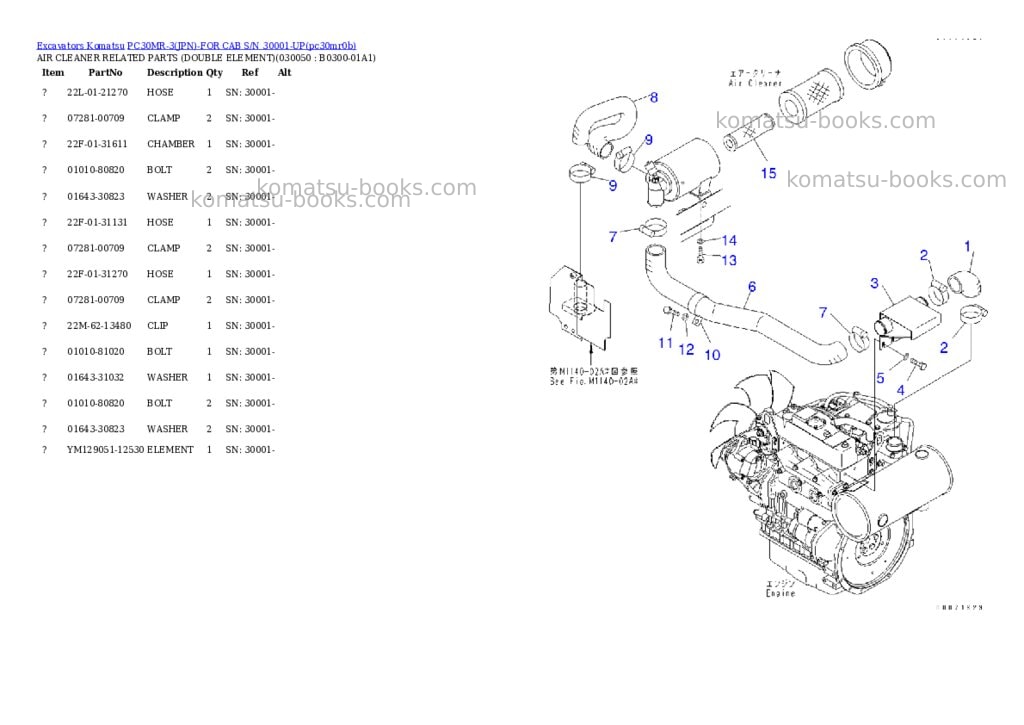 Komatsu pc30mr-3jpn-for cab s/n 30001-up Parts catalog cover Page 4 Komatsu pc30mr-3jpn-for cab s/n 30001-up Parts catalog cover Page 4