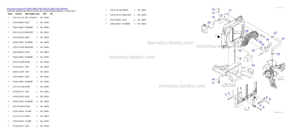 Komatsu pc30mr-3jpn-for cab s/n 30001-up Parts catalog cover Page 9 Komatsu pc30mr-3jpn-for cab s/n 30001-up Parts catalog cover Page 9