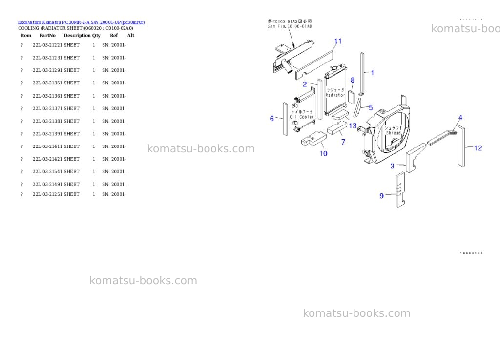 Komatsu pc30mr-2-a s/n 20001-up Parts catalog cover Page 5