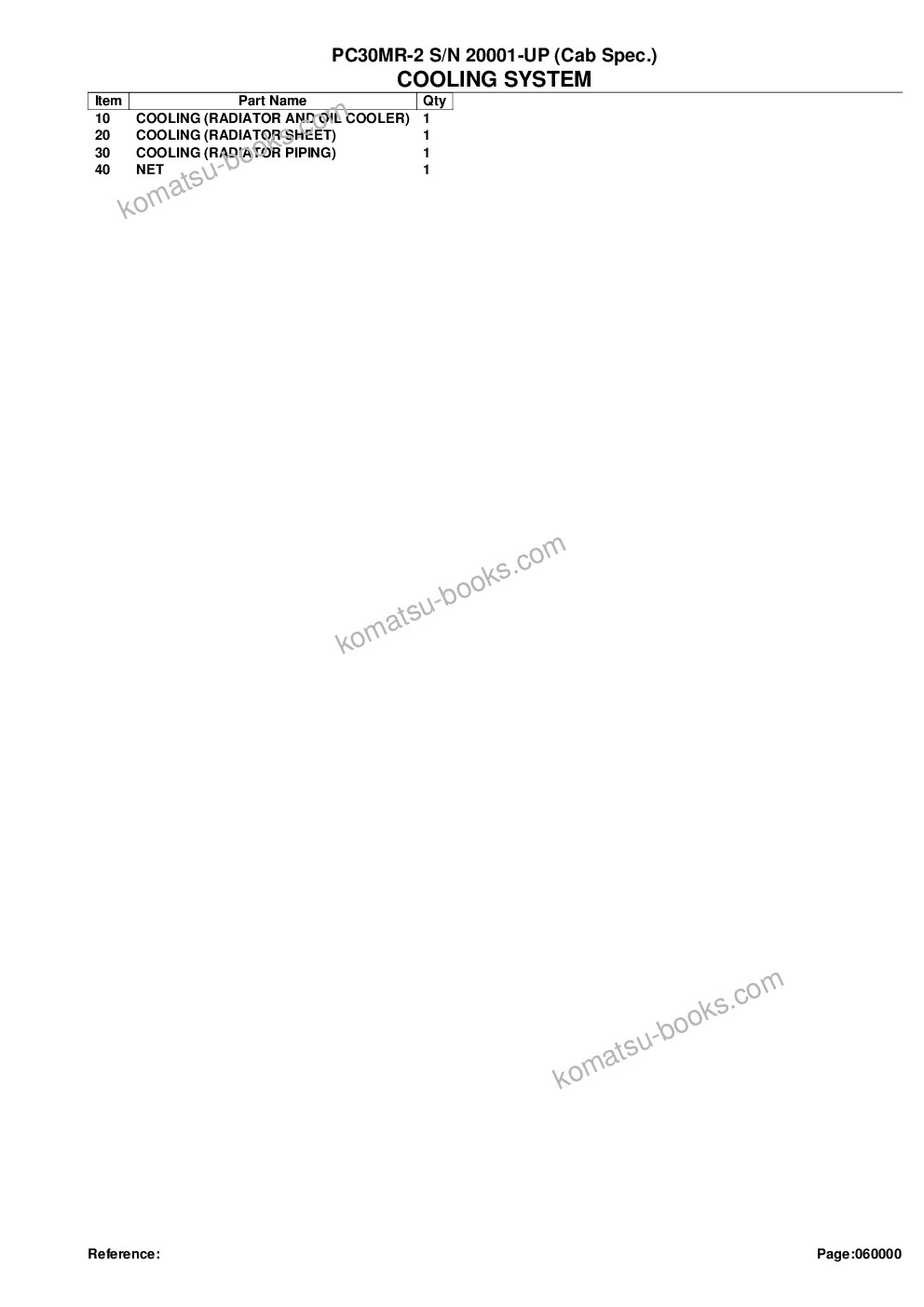 Komatsu pc30mr-2 s/n 20001-up cab spec. Parts catalog cover Page 10