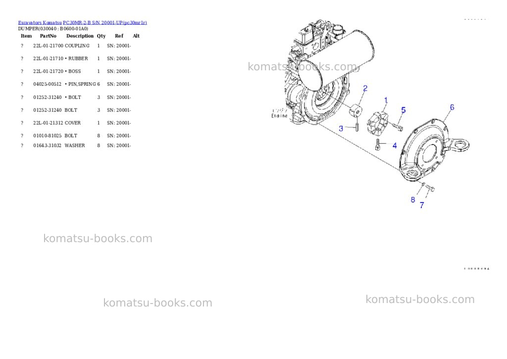 Komatsu pc30mr-2-b s/n 20001-up Parts catalog cover Page 3