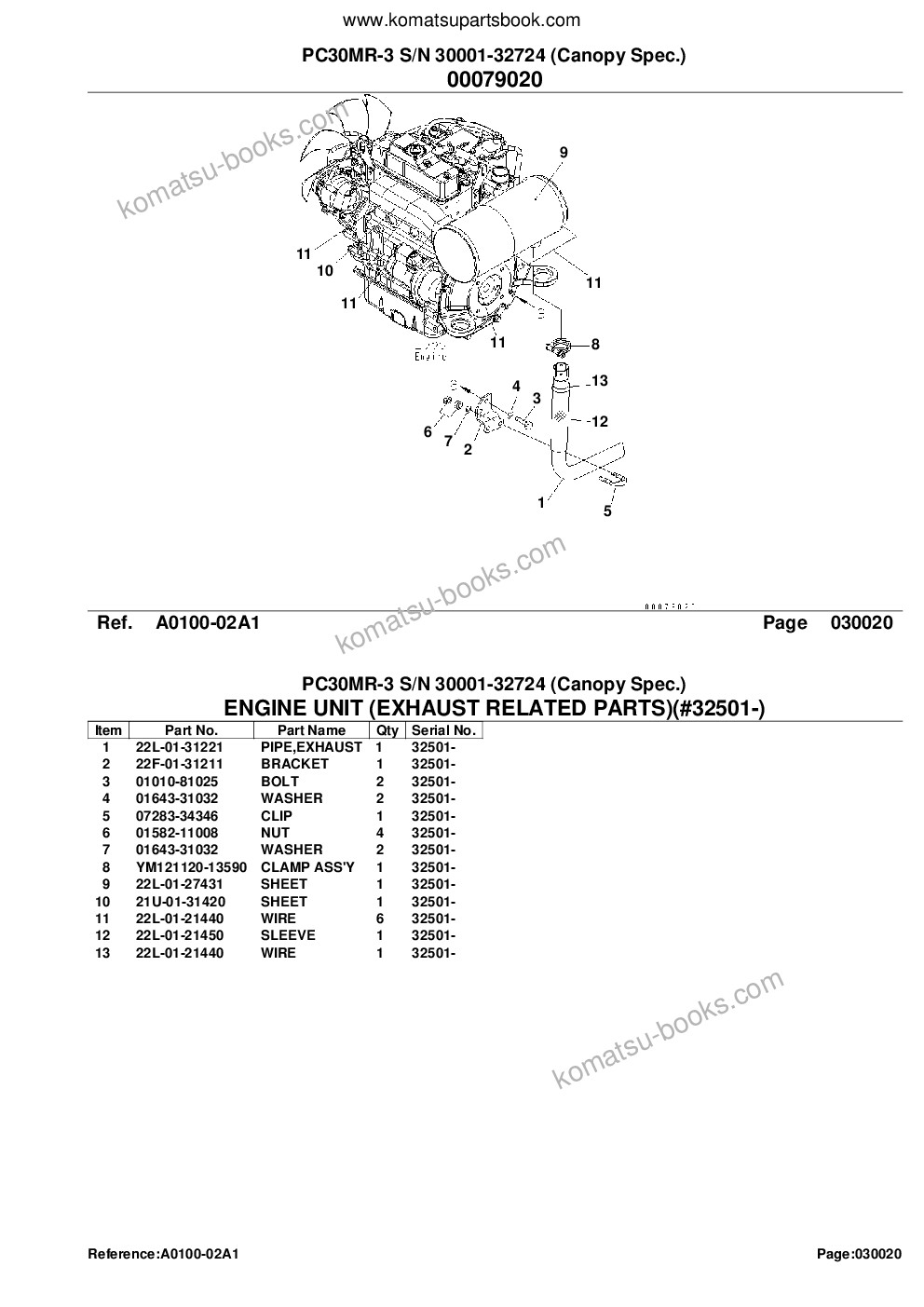 Komatsu pc30mr-3 s/n 30001-32724 canopy spec. Catálogo de piezas cover Page 4