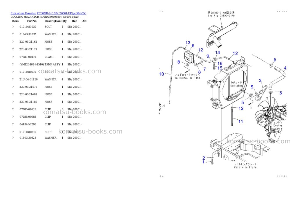 Komatsu PC30MR-2-C S/N 20001-UP Parts catalog cover Page 6 Komatsu PC30MR-2-C S/N 20001-UP Parts catalog cover Page 6