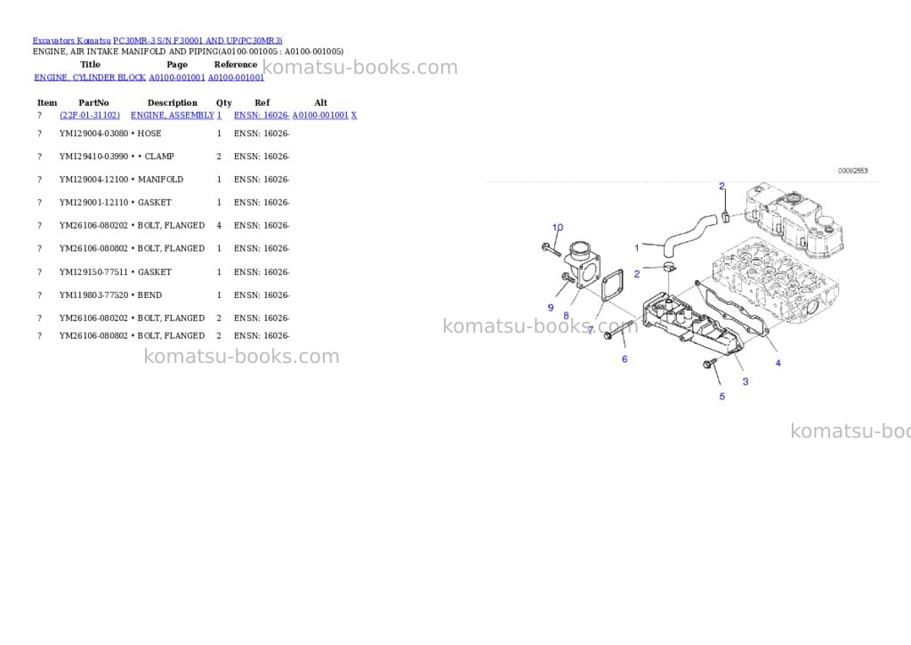 Komatsu PC30MR-3 S/N F30001 AND UP Parts catalog cover Page 4 Komatsu PC30MR-3 S/N F30001 AND UP Parts catalog cover Page 4