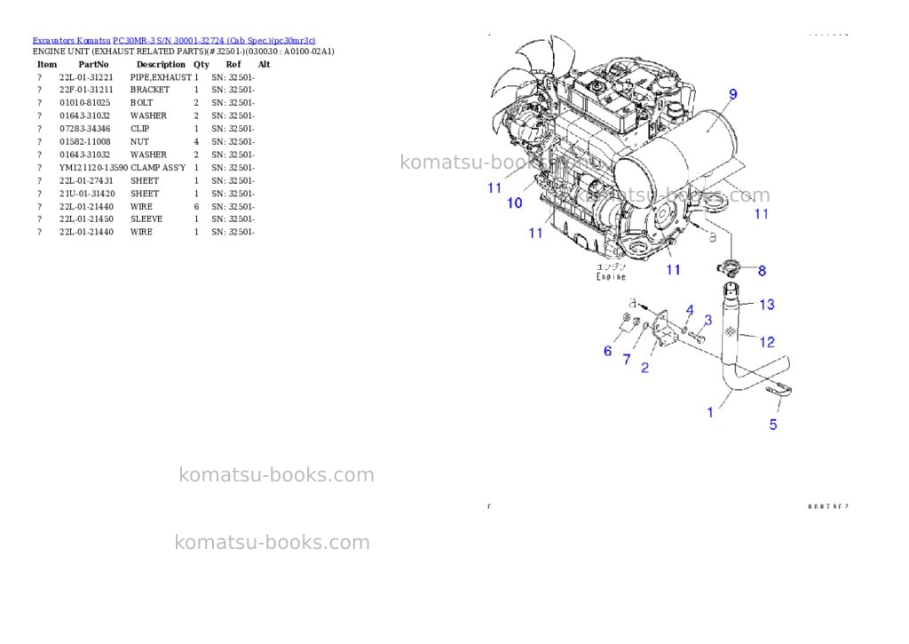 Komatsu PC30MR-3 S/N 30001-32724 (Cab Spec.) Parts catalog cover Page 2 Komatsu PC30MR-3 S/N 30001-32724 (Cab Spec.) Parts catalog cover Page 2