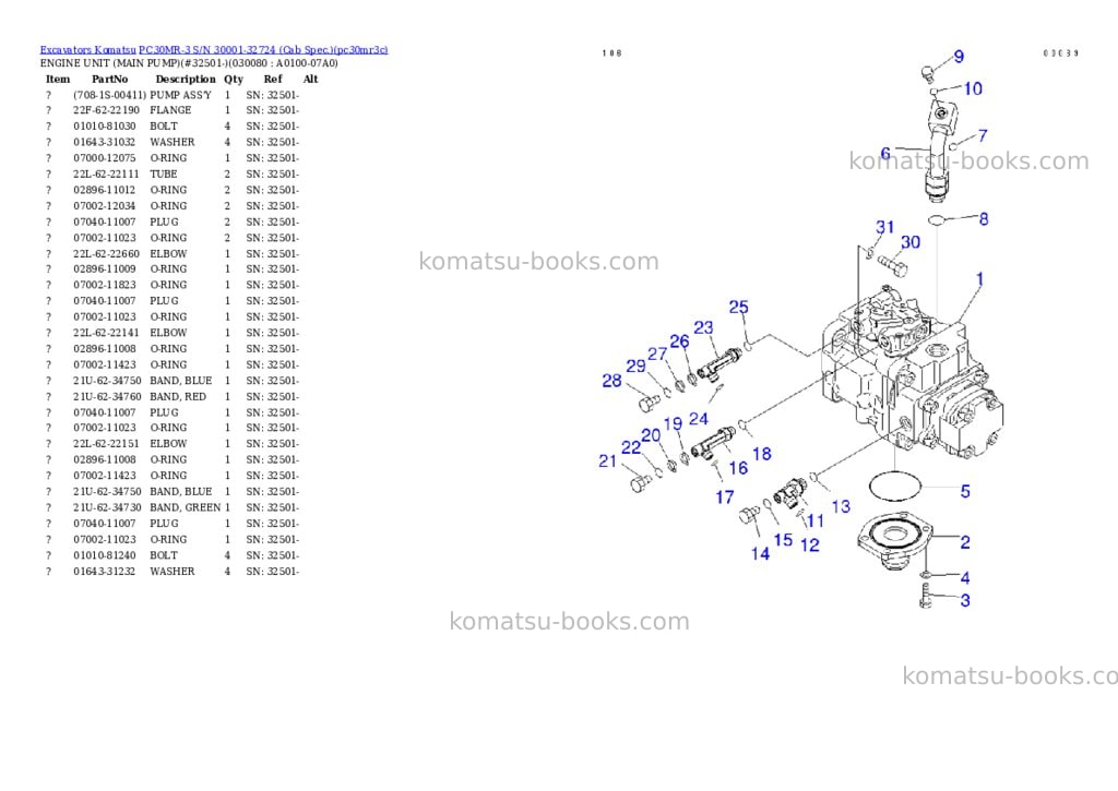 Komatsu PC30MR-3 S/N 30001-32724 (Cab Spec.) Parts catalog cover Page 7 Komatsu PC30MR-3 S/N 30001-32724 (Cab Spec.) Parts catalog cover Page 7