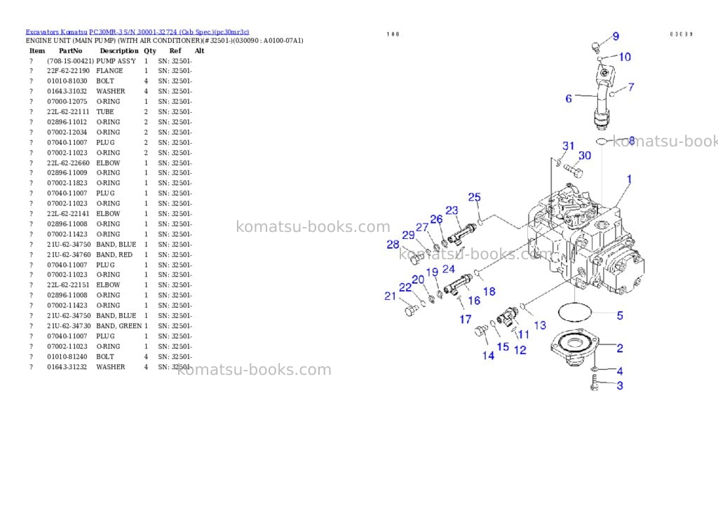 Komatsu PC30MR-3 S/N 30001-32724 (Cab Spec.) Parts catalog cover Page 8 Komatsu PC30MR-3 S/N 30001-32724 (Cab Spec.) Parts catalog cover Page 8