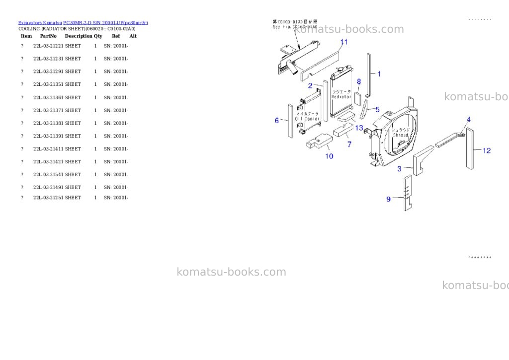 Komatsu pc30mr-2-d s/n 20001-up Parts catalog cover Page 5 Komatsu pc30mr-2-d s/n 20001-up Parts catalog cover Page 5