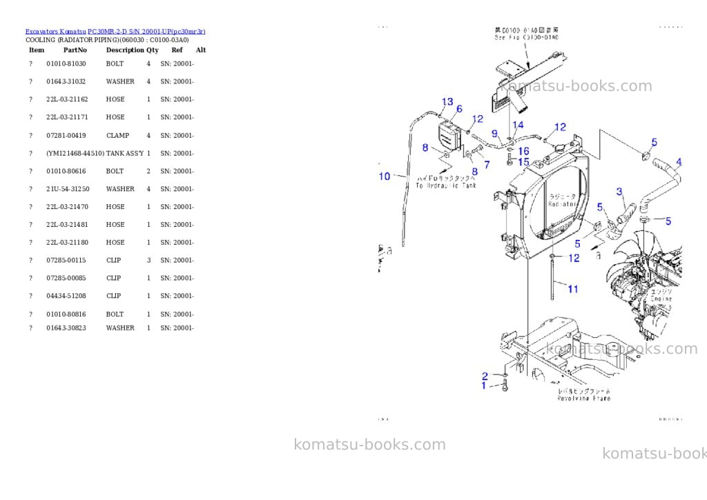 Komatsu pc30mr-2-d s/n 20001-up Parts catalog cover Page 6 Komatsu pc30mr-2-d s/n 20001-up Parts catalog cover Page 6