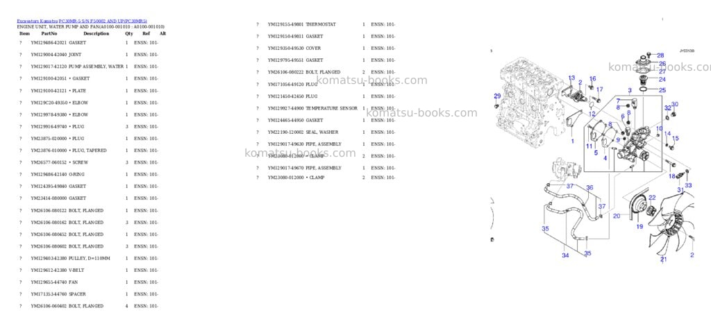 Komatsu pc30mr-5 s/n f50002 and up Parts catalog cover Page 9 Komatsu pc30mr-5 s/n f50002 and up Parts catalog cover Page 9