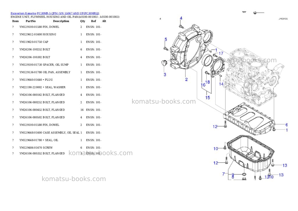 Komatsu pc30mr-5 jpn s/n 55067 and up Parts catalog cover Page 2 Komatsu pc30mr-5 jpn s/n 55067 and up Parts catalog cover Page 2