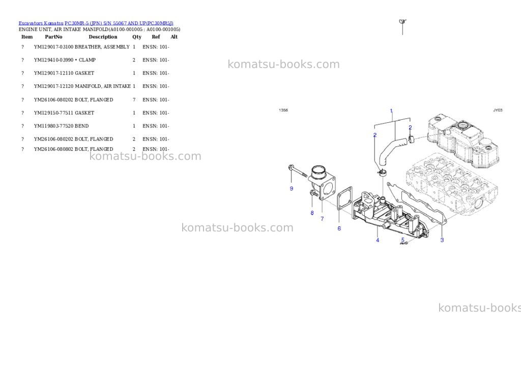 Komatsu pc30mr-5 jpn s/n 55067 and up Parts catalog cover Page 4 Komatsu pc30mr-5 jpn s/n 55067 and up Parts catalog cover Page 4