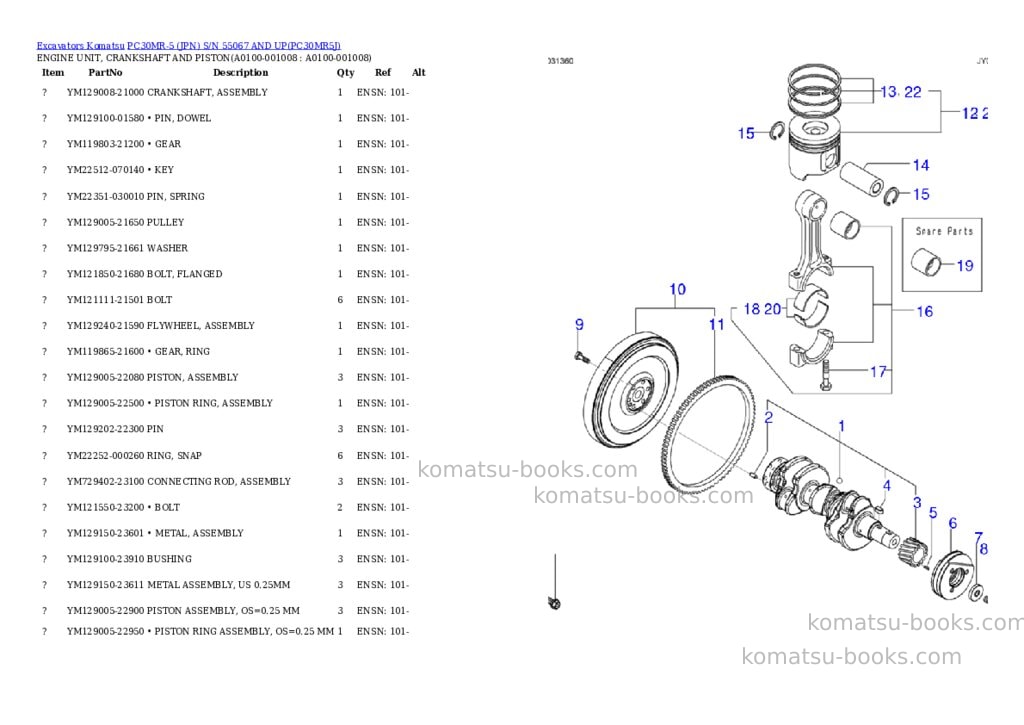 Komatsu pc30mr-5 jpn s/n 55067 and up Parts catalog cover Page 7 Komatsu pc30mr-5 jpn s/n 55067 and up Parts catalog cover Page 7