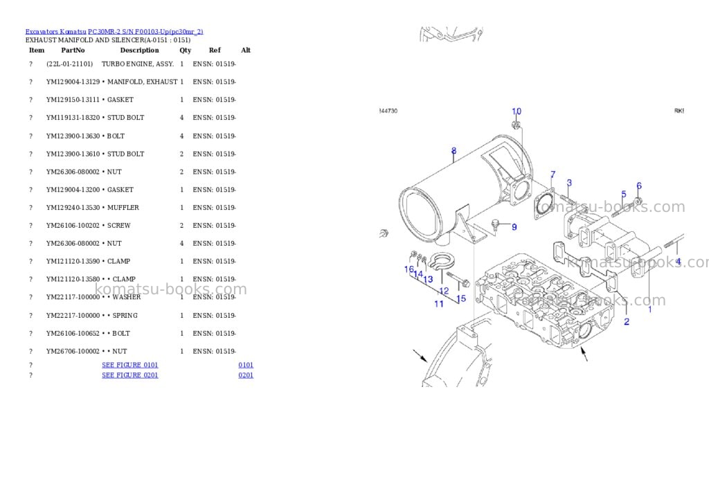 Komatsu pc30mr-2 s/n f00103-up Parts catalog cover Page 2