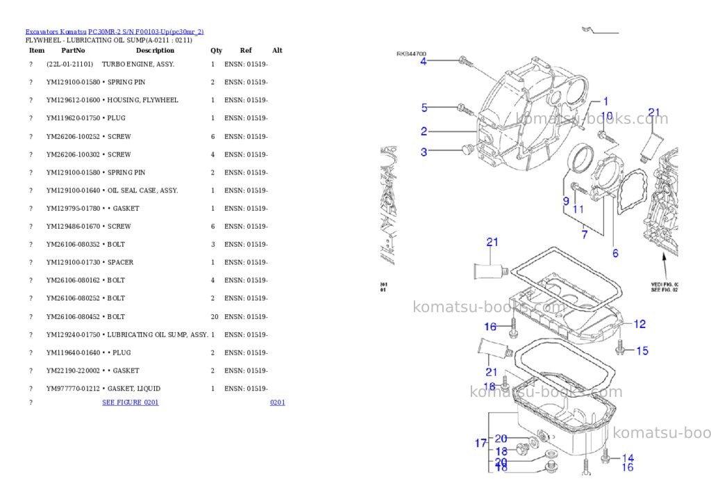 Komatsu pc30mr-2 s/n f00103-up Parts catalog cover Page 5
